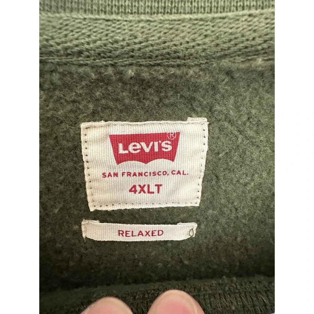 Levi's Men's Crewneck Sweatshirt Size 4XL Green Pullover Relaxed Fit